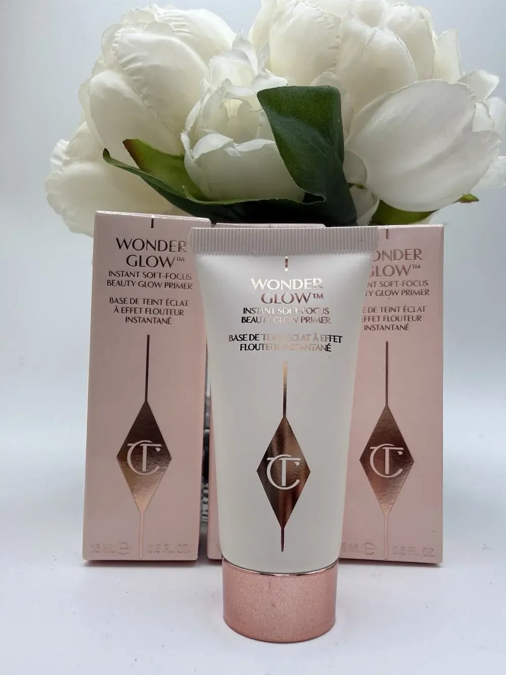 3 Charlotte Tilbury Wonder Glow Instant Soft-focus Beauty Primer 0.5 Oz Each